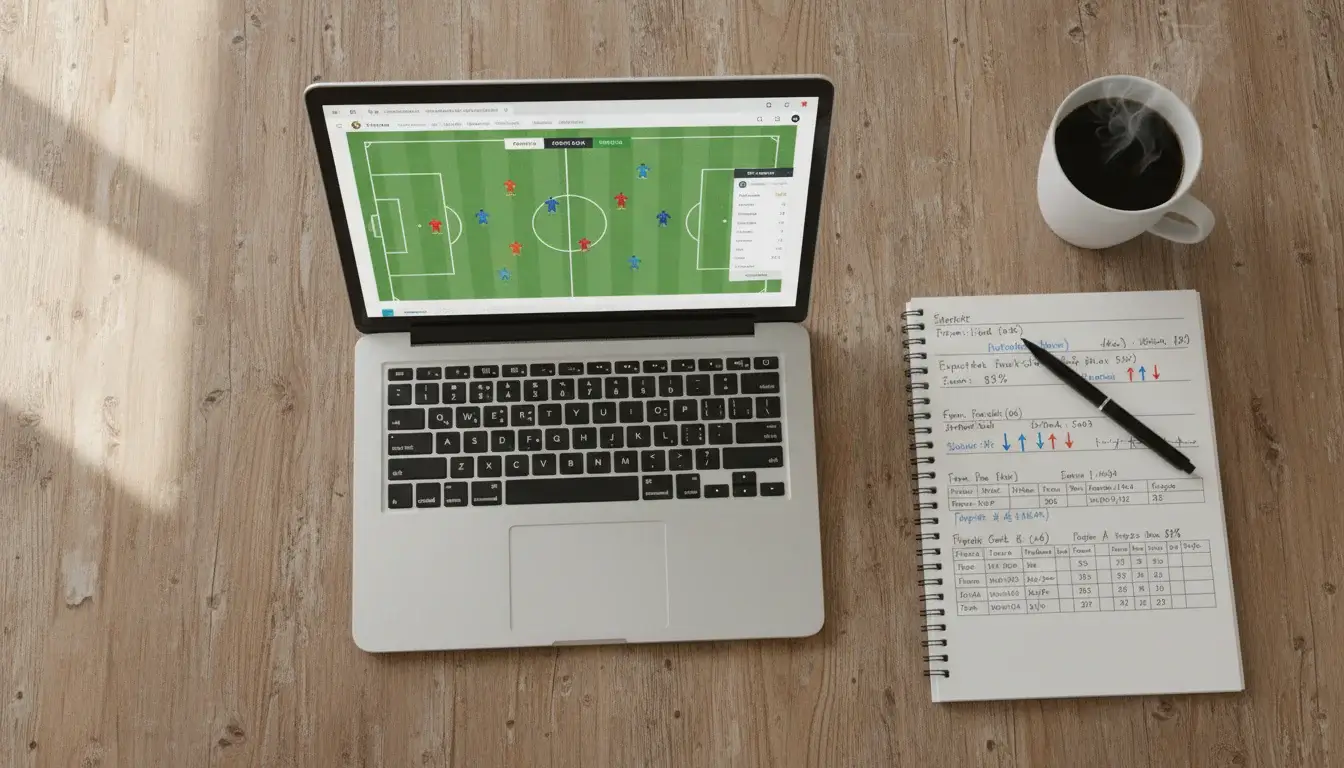 Overzicht van voetbalweddenschappen op een laptop met verschillende wedmarkten
